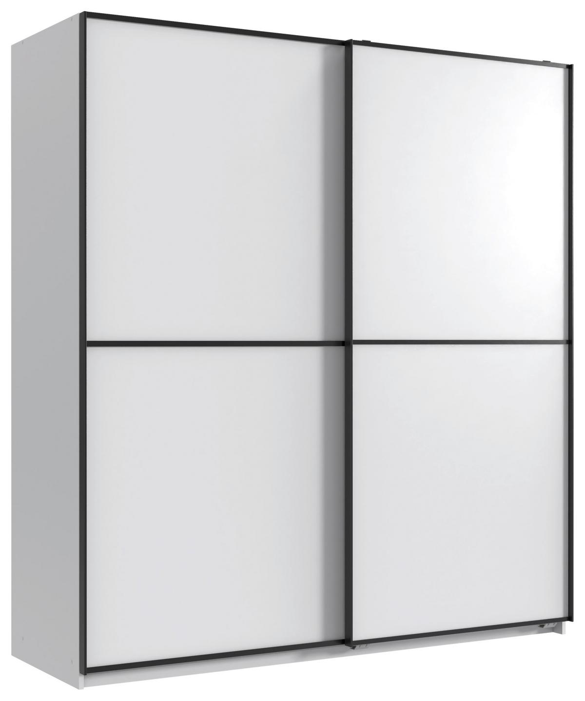 Šatní skříň ULM dekor bílá - bílá/černá, kov/kompozitní dřevo (180/198/65cm)