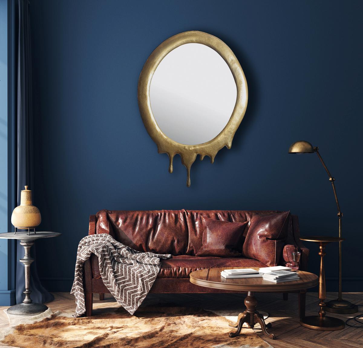 Wandspiegel Goldfarben B: 50 cm - Goldfarben, Design, Glas/Metall (50/71/3cm) - MID.YOU