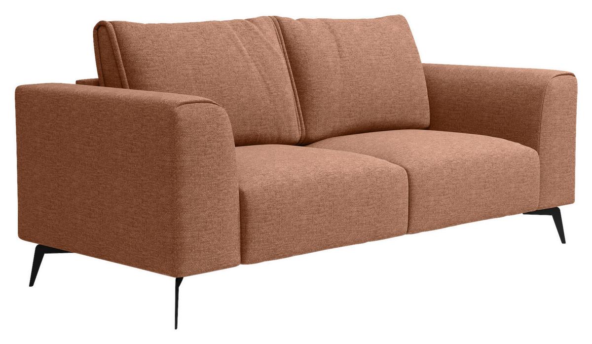Dvoumístná pohovka SEUL, oranžová - oranžová/černá, Design, kov/dřevo (186/88/90cm) - MID.YOU