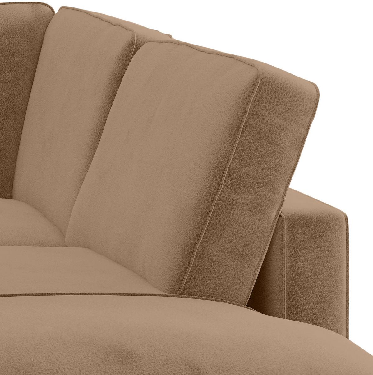Ecksofa Bali - Dunkelgelb/Schwarz, Design, Textil (250/202cm) - Livetastic