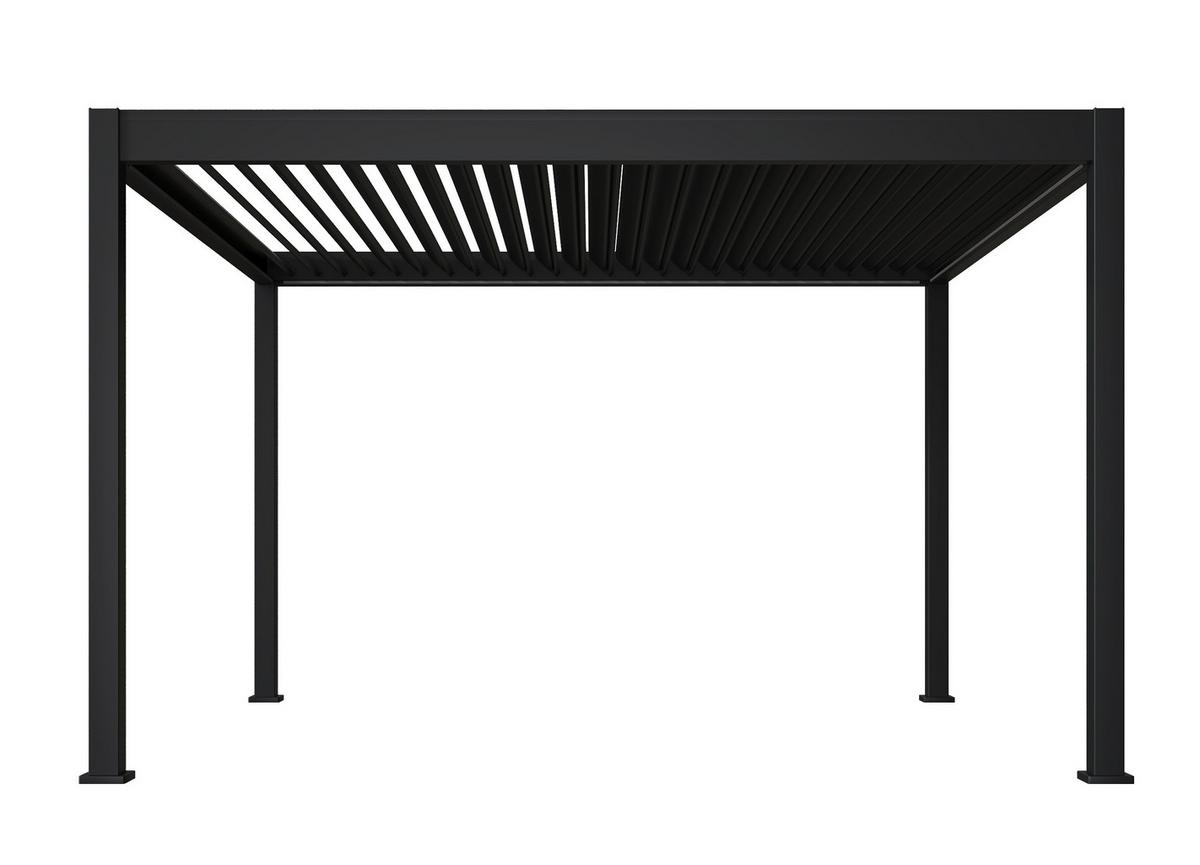 Pergola Deluxe 360x400cm Wetterfest, Elektrisch - Anthrazit, Basics, Metall (360/255/400cm) - Gardenson