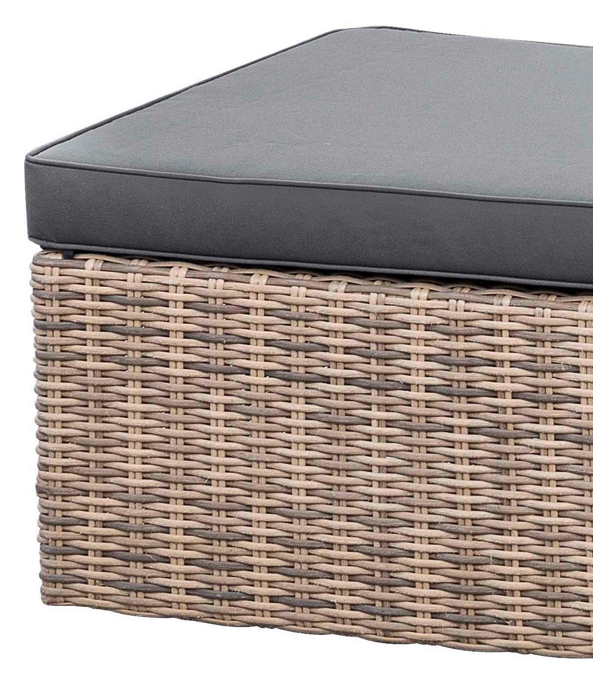 Loungegarnitur 4-Tlg. Licosa Metall/Kunststoff/Glas/Textil - Dunkelgrau/Grau, KONVENTIONELL, Glas/Kunststoff (88/65/68cm) - Gardenson