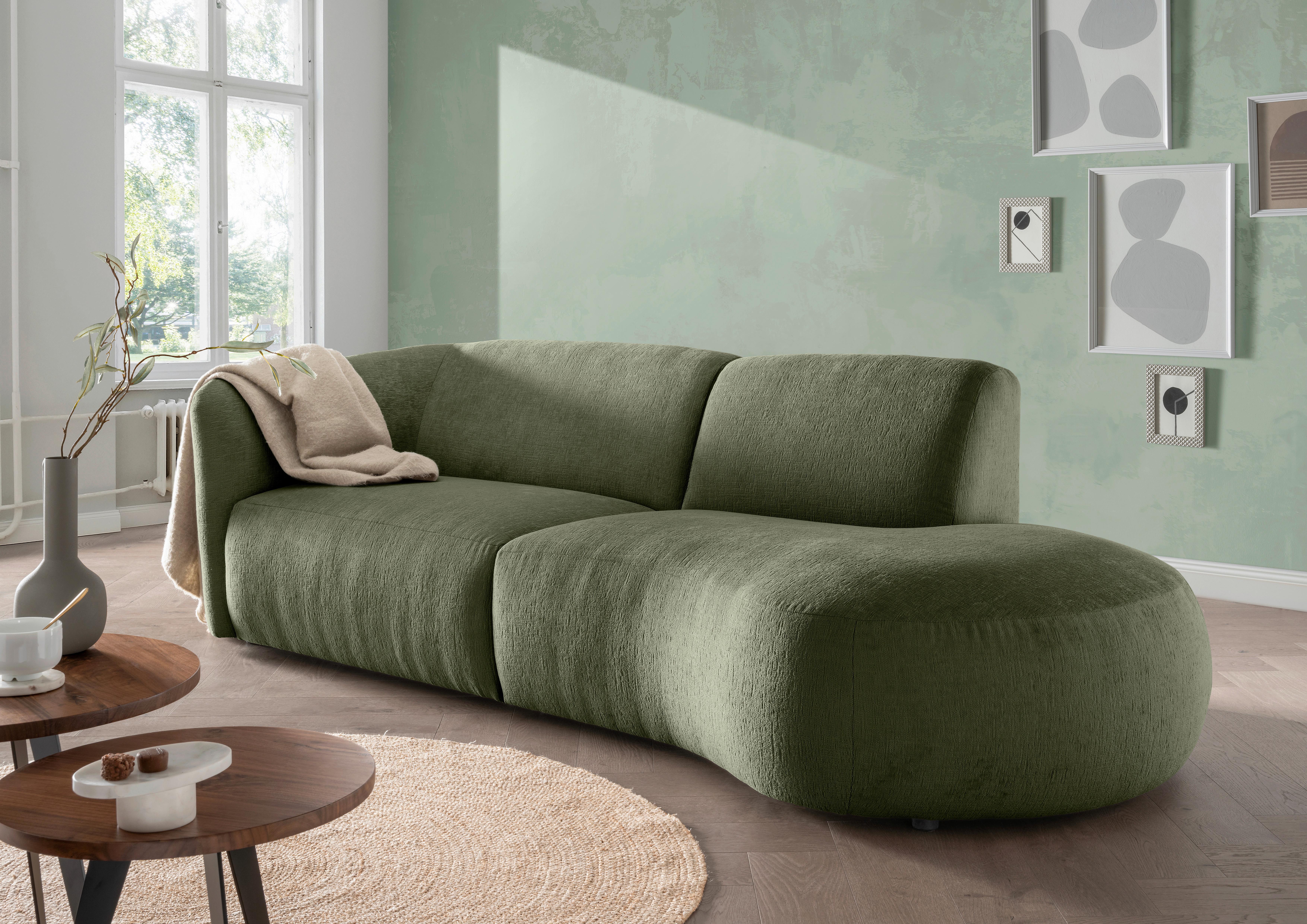 Ecksofa Jesi, Grün S: 238x107 Cm - Schwarz/Grün, MODERN, Textil (238/107cm) - Livetastic