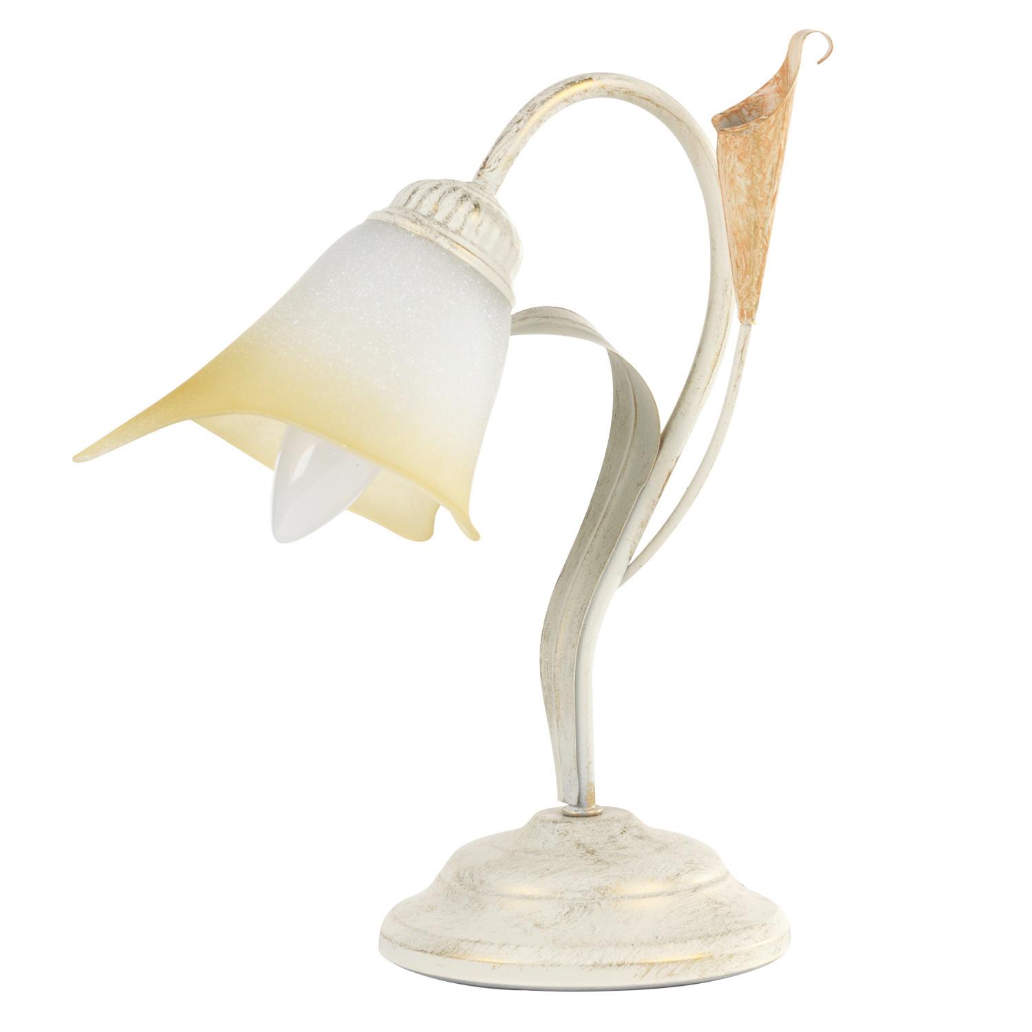 Tischleuchte 4722/L - Weiß, Natur, Metall (25/31cm)