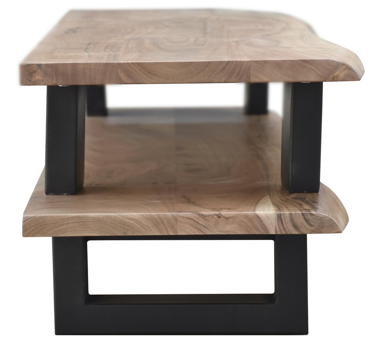LOWBOARD Mangoholz/Metall B: 140cm - Schwarz/Naturfarben, Design, Holz/Metall (140/36/40cm) - MID.YOU