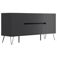Sideboard Posseik Industrial Graphitfarben/Eiche B: 155 cm - Eichefarben/Schwarz, Design, Holzwerkstoff (155/75,8/42cm) - MID.YOU