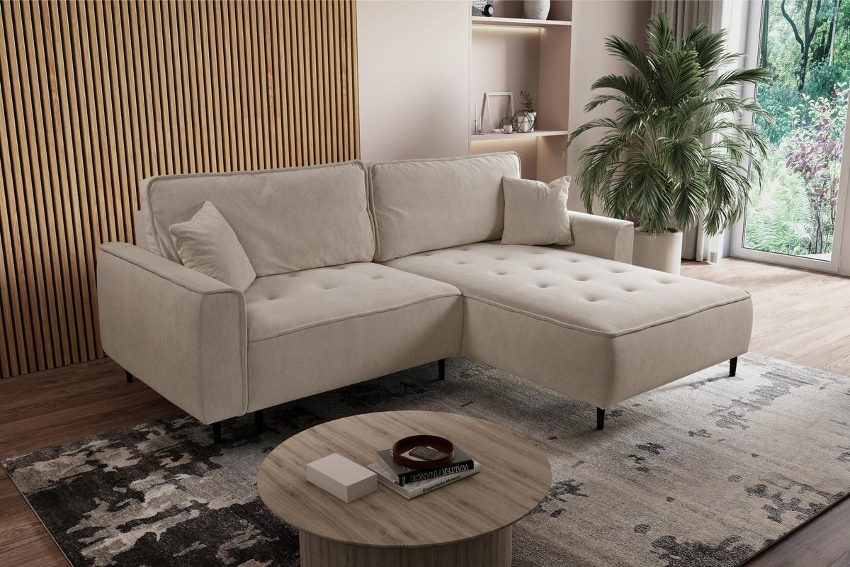 Ecksofa Blues Cappuccino/Schwarz, 263 cm - Schwarz/Cappuccino, Design, Textil (263/183cm) - MID.YOU