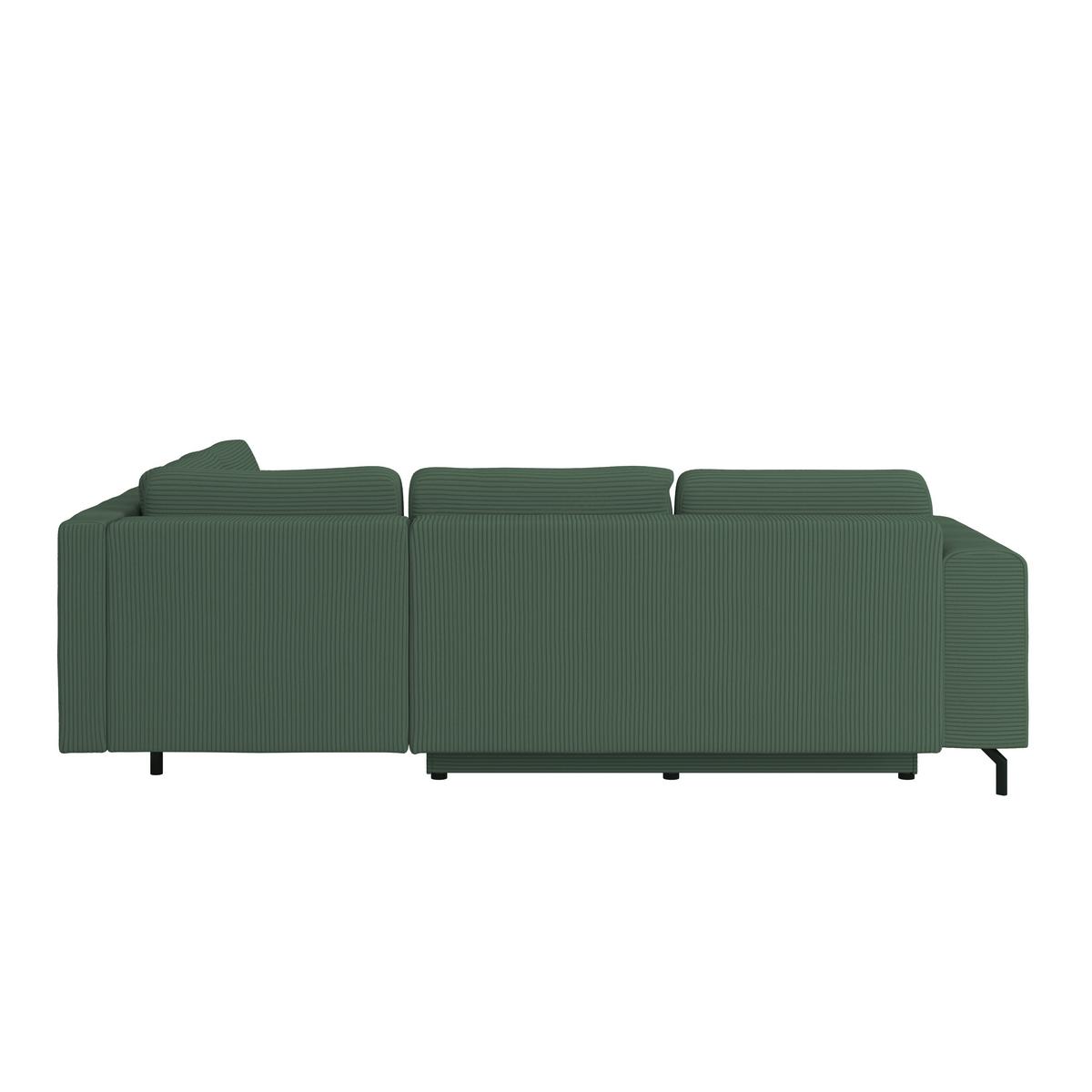 Ecksofa Veni Ecke R - Dunkelgrün/Schwarz, MODERN, Textil (272/210cm) - Ondega