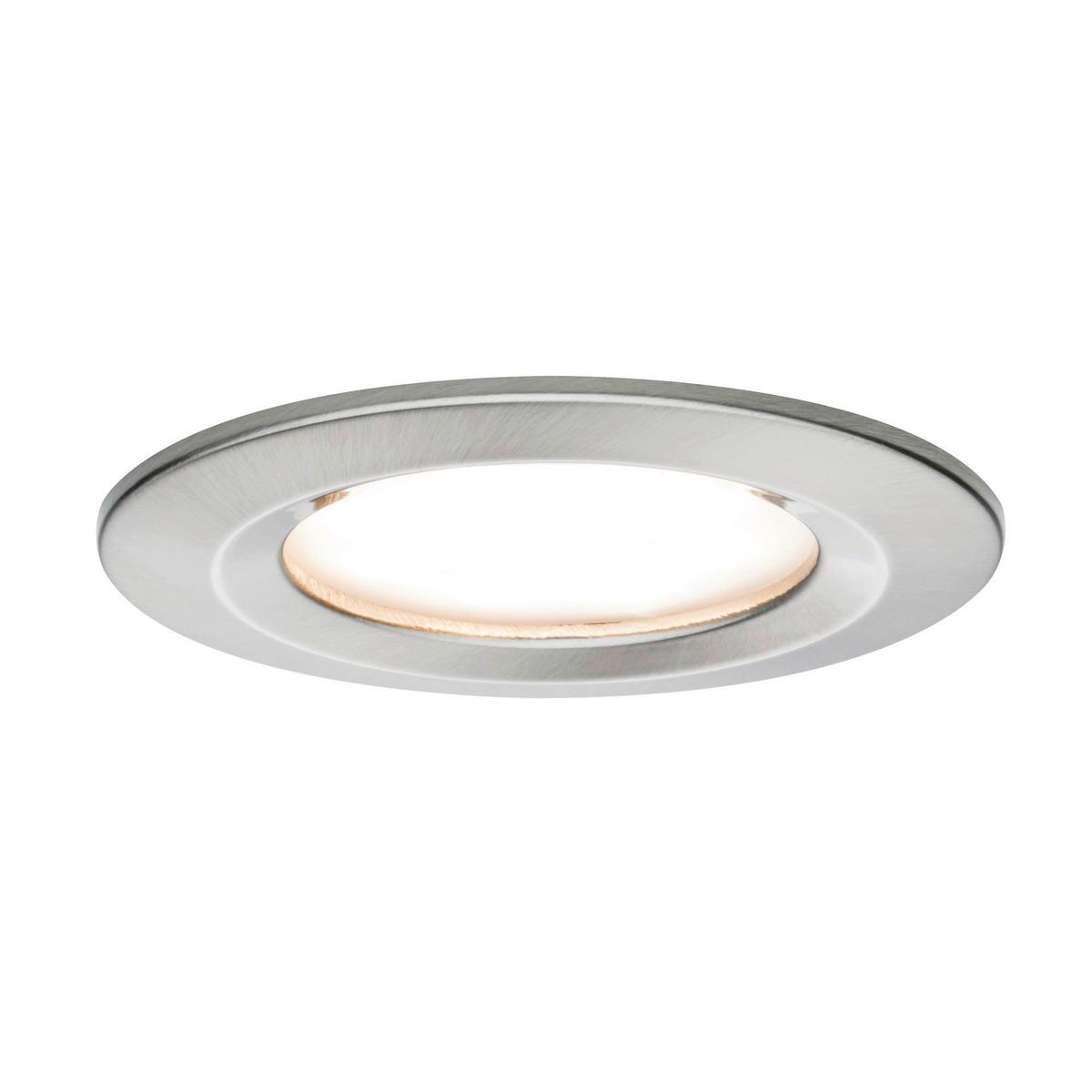 Deckenleuchte 3er-Set Ø 8,4 cm, dimmbar, Rund - Alufarben, Basics, Metall (8,4cm) - Paulmann