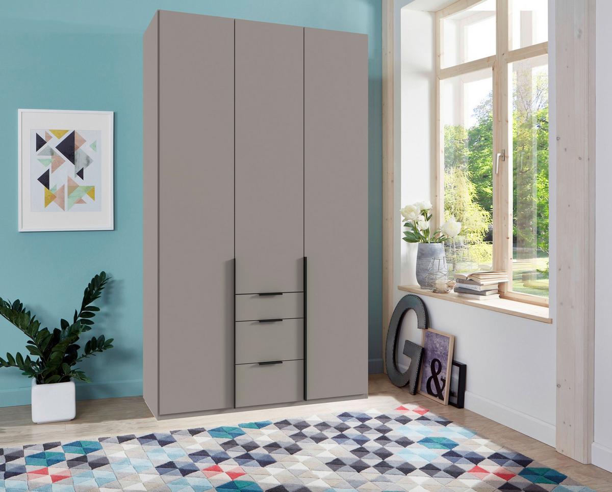 Drehtürenschrank Ny A Black Grau/Sahara B: 135 cm - Grau/Sahara, MODERN, Holzwerkstoff (135/236/58cm) - MID.YOU