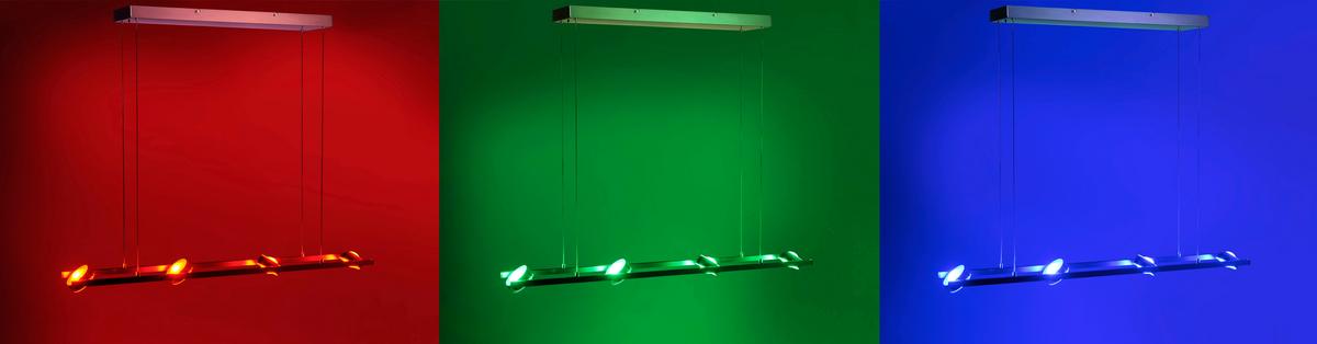 LED-Hängeleuchte Lolasmar H: 130 cm 8-Flammig dimmbar - Chromfarben/Nickelfarben, Design, Kunststoff/Metall (98/16,5/130cm)