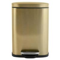 Treteimer Akira 5L Goldfarben Metall LBH: 21,4x17,6x30 cm - Goldfarben/Schwarz, Basics, Kunststoff/Metall (21,4/17,6/30cm)