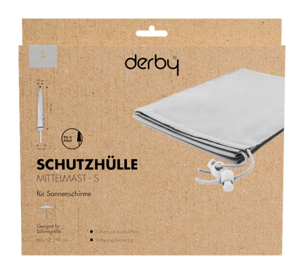Schirmhülle Derby Schutzhülle Mittelmast S - Hellgrau, Basics, Textil (150/24/18cm)