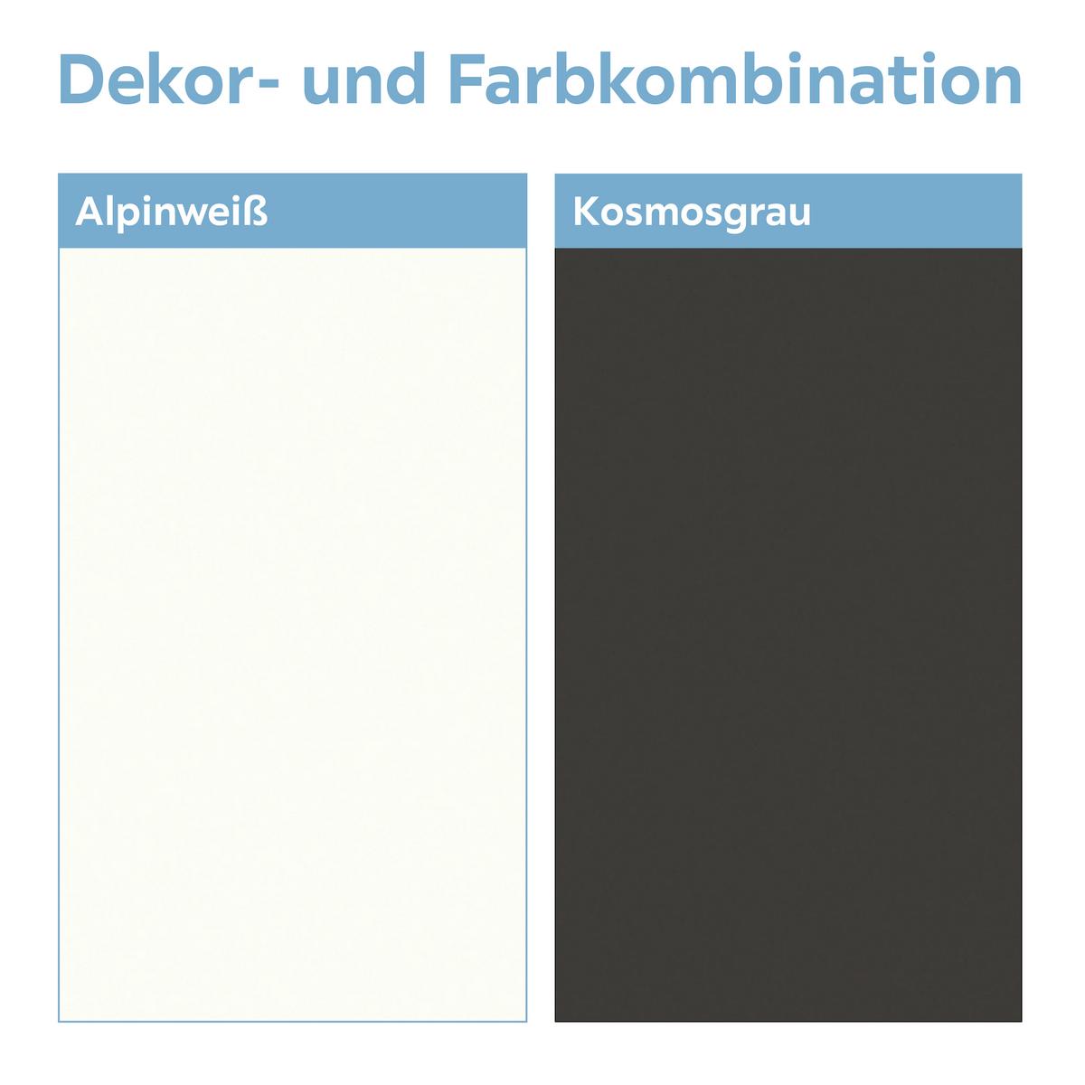 Highboard B: 85 cm Maxi Weiß/Grau - MODERN, Holzwerkstoff (85/127,5/42cm)