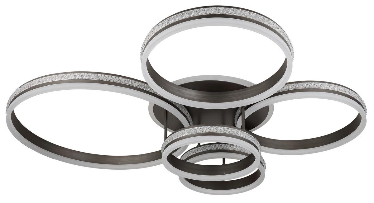 LED-Deckenleuchte 67314-120 - Klar/Titanfarben, Design, Kunststoff/Metall (114/91/21,5cm) - Globo