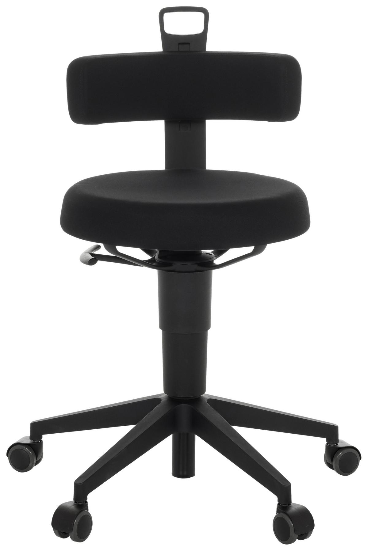 Bürohocker Top Work Flex - Schwarz, Basics, Kunststoff/Textil (40/74-86/46cm) - MID.YOU