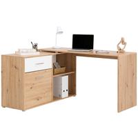 Sarokíróasztal Prag 138 - Artisan tölgy/fehér, Modern, faalapú anyag (138/74/50cm)