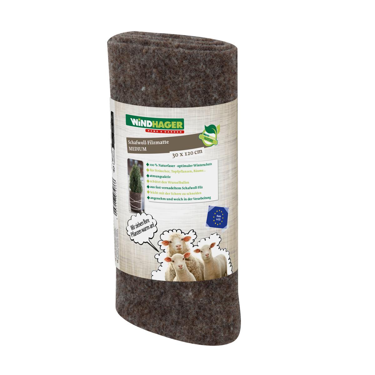 Schafwoll-filzmatte, 30x120 Cm Witterungsbeständig - Grau, Basics, Textil (30/120cm) - Windhager