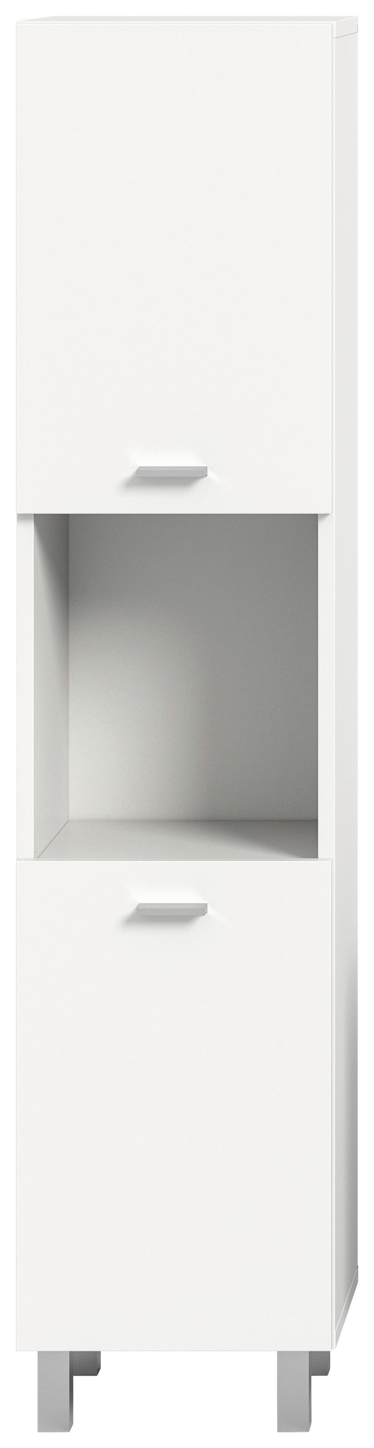 Midischrank Boston Weiß B: 30 Cm - Silberfarben/Weiß, MODERN, Holzwerkstoff (30/125/29cm) - MID.YOU