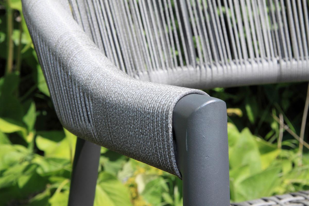 Gartensessel-set 4-tlg. Stapelbar Brooklyn Metall - Dunkelgrau/Graphitfarben, Basics, Kunststoff/Metall (56/58/78cm) - Gardenson