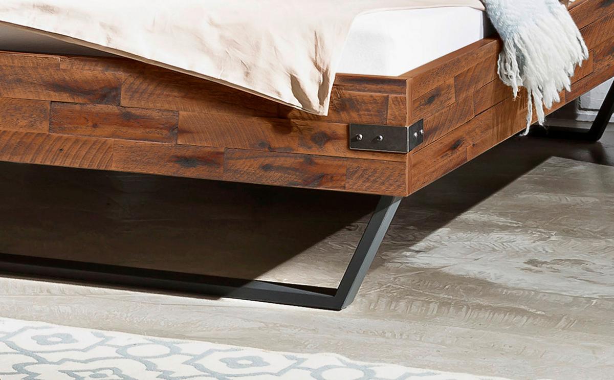 Bett Ezzo Anthrazit Braun 140x200 Cm - Anthrazit/Braun, MODERN, Holz (140/200cm) - Hasena