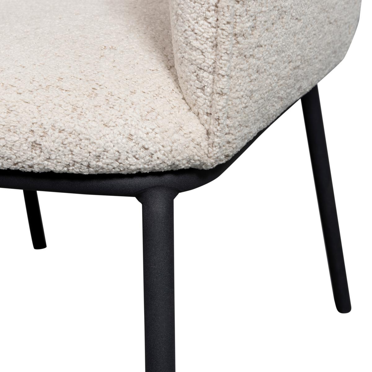 ARMLEHNSTUHL Leon Naturfarben B: 61cm - Schwarz/Naturfarben, Design, Textil/Metall (61/77/63cm) - Livetastic