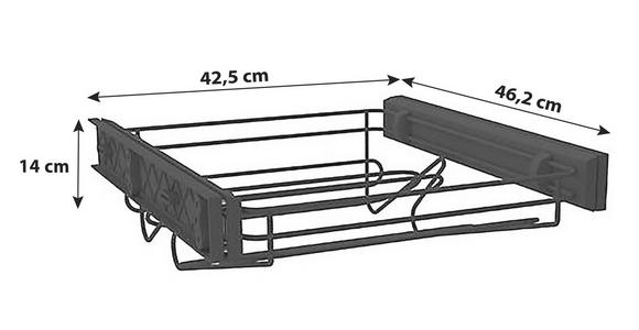 Schrankauszug/Schuhablage Unit B: 42,5 cm Metall, Vollauszug - Anthrazit, MODERN, Metall (42,5/14/46,2cm) - Ondega