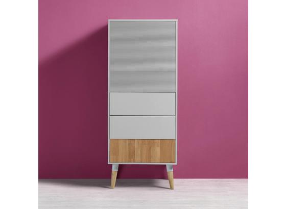 Komoda Evlyn - farby borovice/sivá, Moderný, kov/drevo (55/136/45cm) - Modern Living Komoda Evlyn - farby borovice/sivá, Moderný, kov/drevo (55/136/45cm) - Modern Living