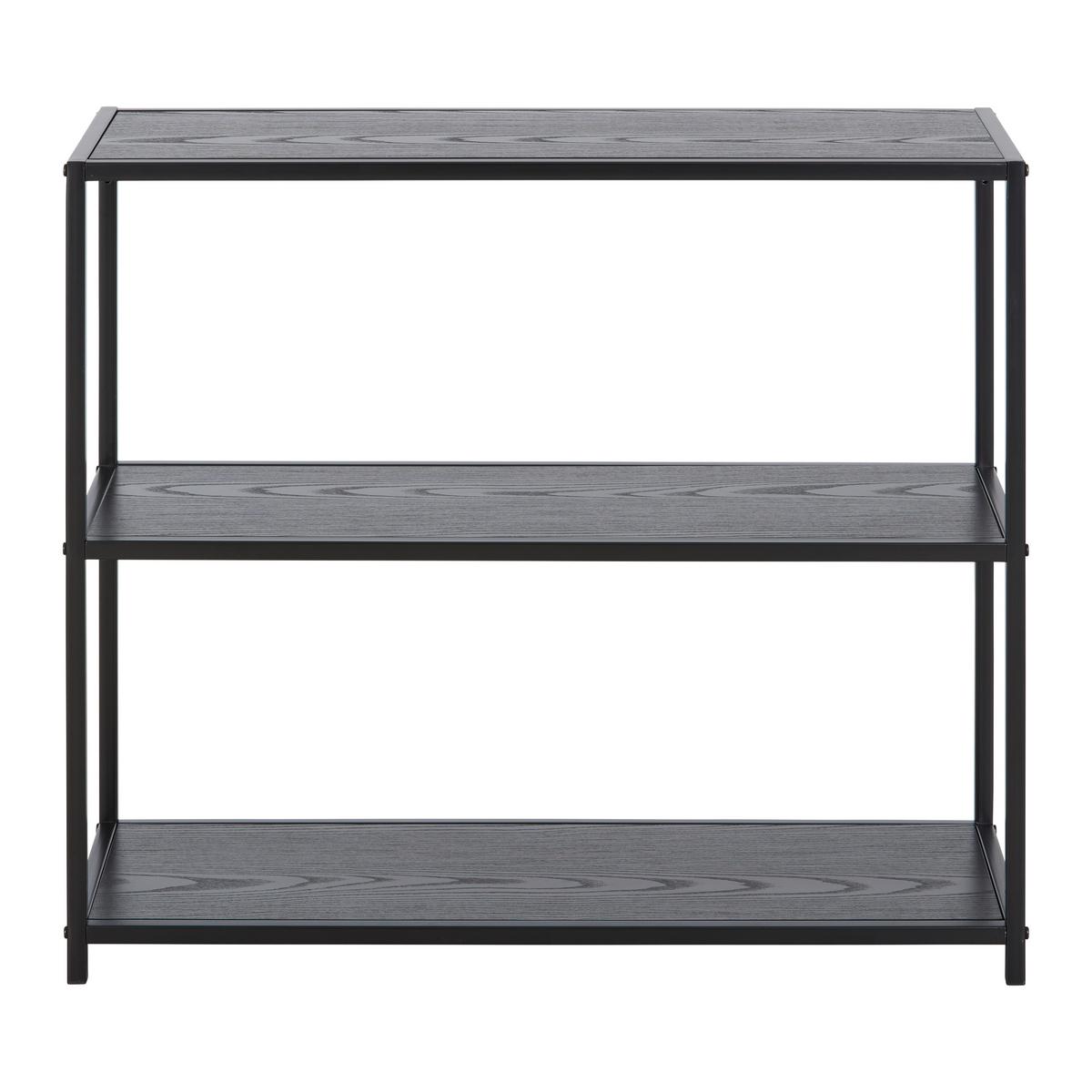 Regal Bastian černá - černá, Moderní, kov/kompozitní dřevo (77/68/30cm) - Based