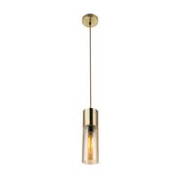 Hängeleuchte H: 152,5 cm 1-Flammig, Messing/ Glas - Messingfarben, KONVENTIONELL, Glas/Metall (10,5/152,5cm) - Globo