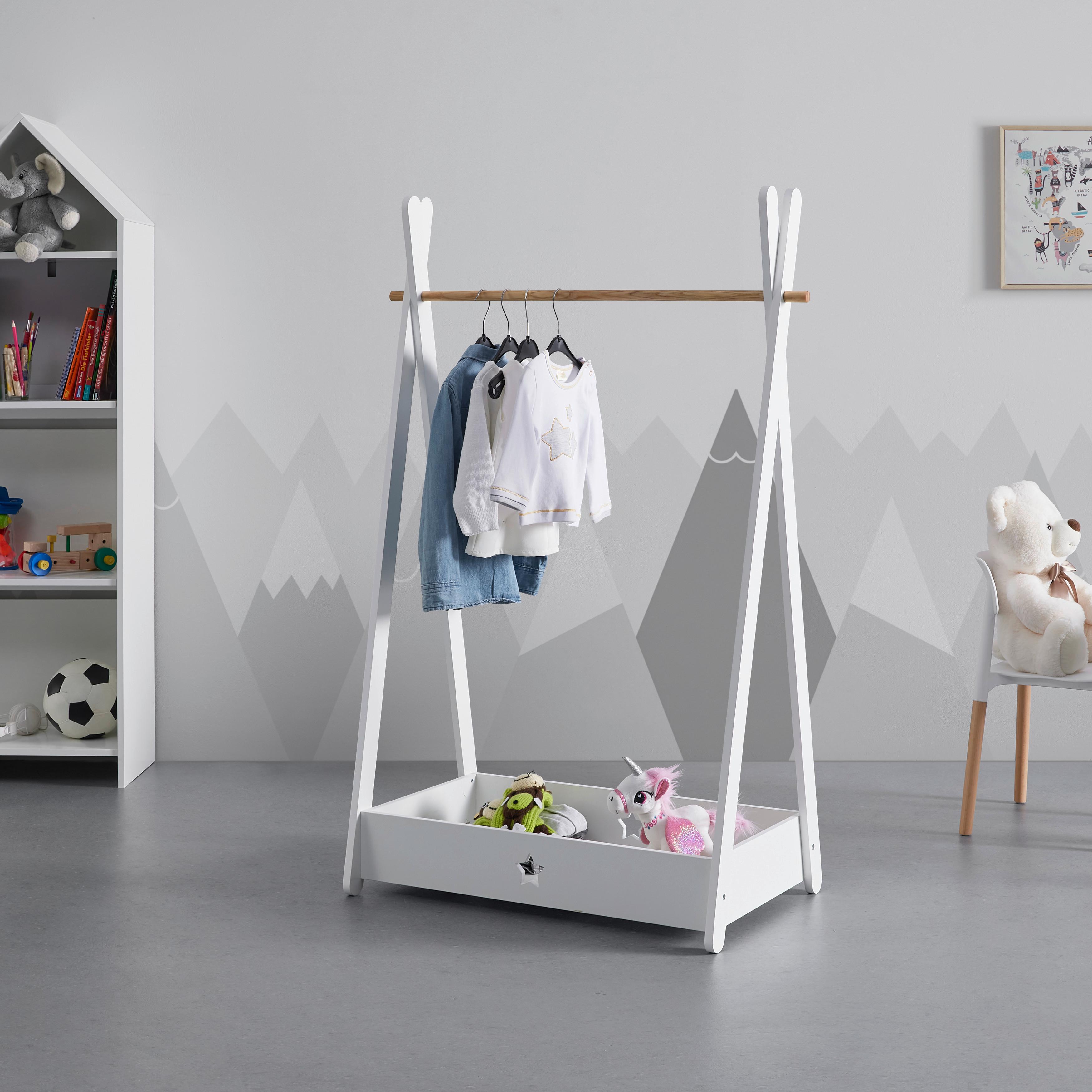 Stojan na šaty pro děti LIA - bílá, Moderní (73/126/43cm) - Bessagi Kids