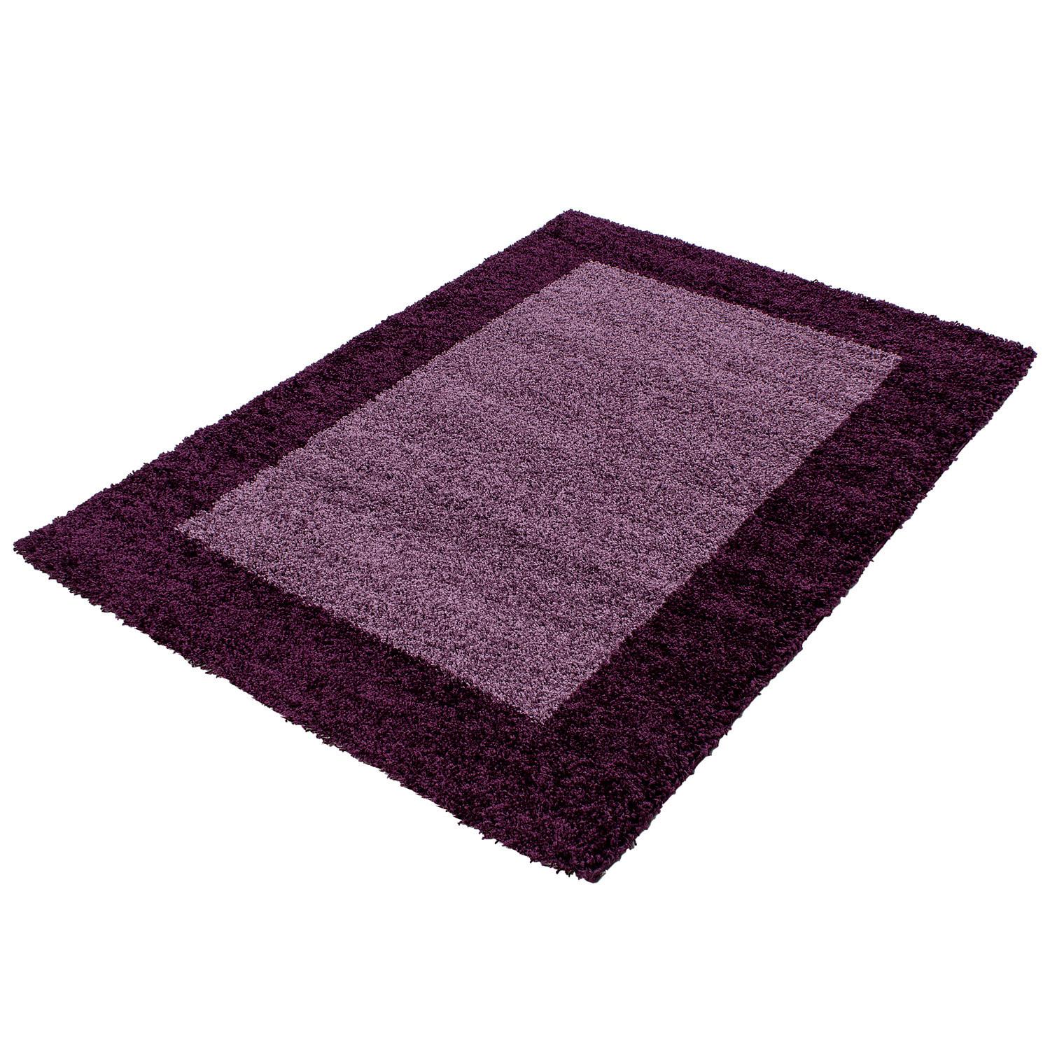 Hochflor Teppich Lila Life 80x250 cm - Lila, KONVENTIONELL, Textil (80/250cm) - Novel