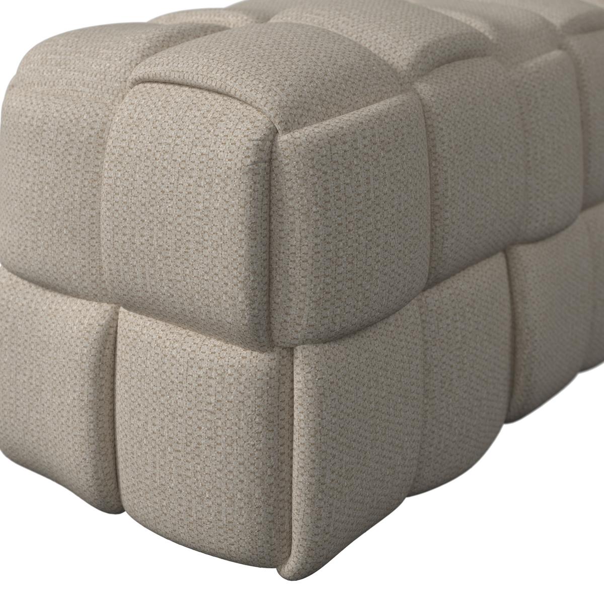 Moderná lavica ELLA krémová, buklé - čierna/krémová, Modern, drevo/textil (110/45/45cm) - Bessagi Home