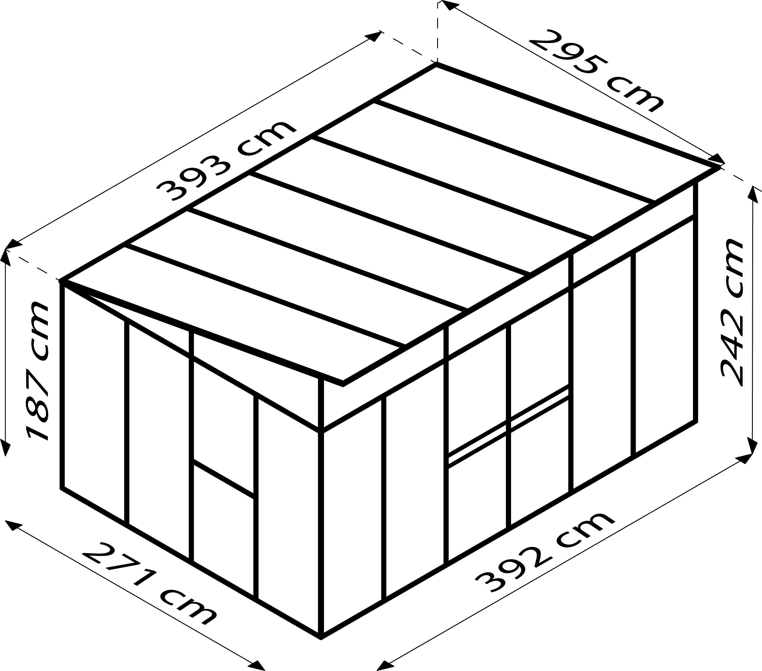Gewächshausbausatz Aphrodite 11500 11,5 m2 - Weiß, Basics, Kunststoff/Metall (392,8/242,3/295,0cm)