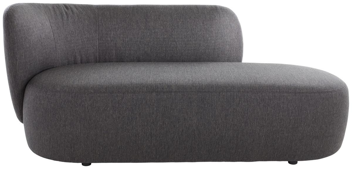 Récamiere Boli, Dunkelgrau B: 193 Cm - Dunkelgrau/Schwarz, KONVENTIONELL, Textil (193/80/84cm) - Livetastic