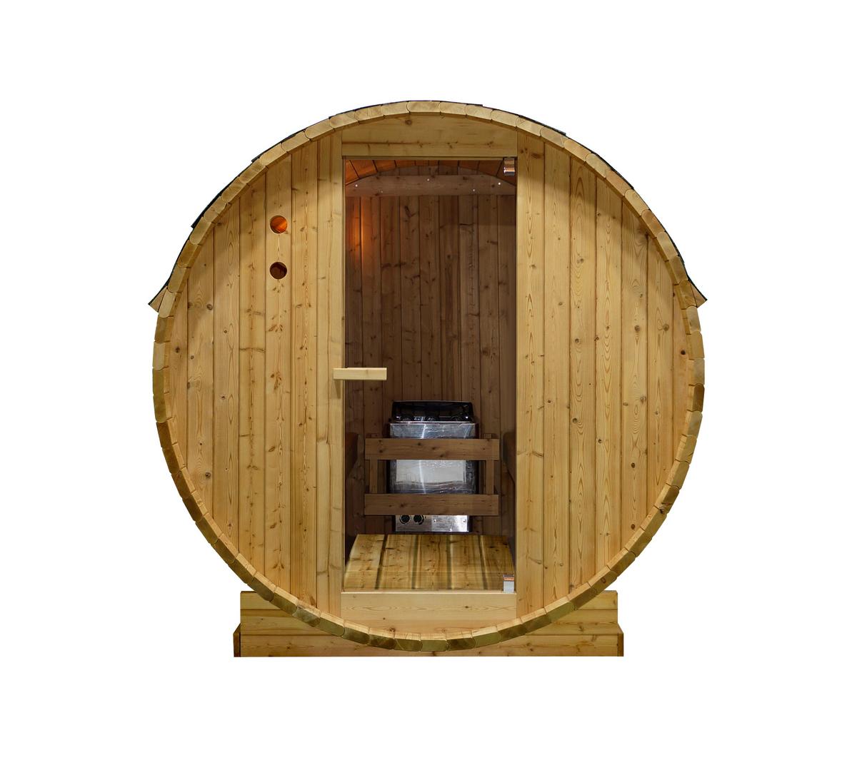 SAUNAFASS Tromsö Fichtefarben B: 180 cm - Fichtefarben, KONVENTIONELL, Glas/Holz (189/180/191,5cm) - Sanotechnik