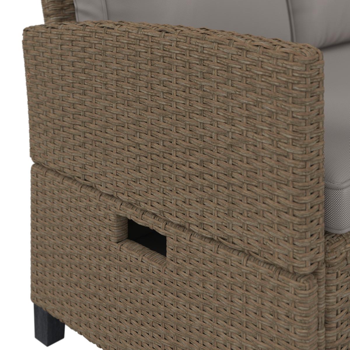 Lounge-garnitúra Porto-Multi - világosbarna/szürke, Modern, műanyag/textil (237/190/73.5cm) - Beldano