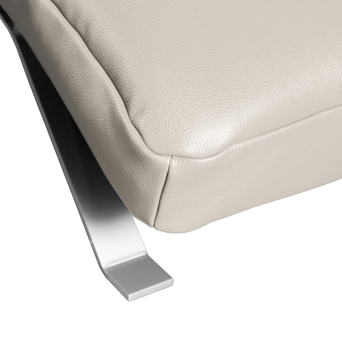 Relaxliege Swing Silver Grau B: 65 cm - Silberfarben/Grau, Design, Leder (65/65-95/171cm) - Livetastic