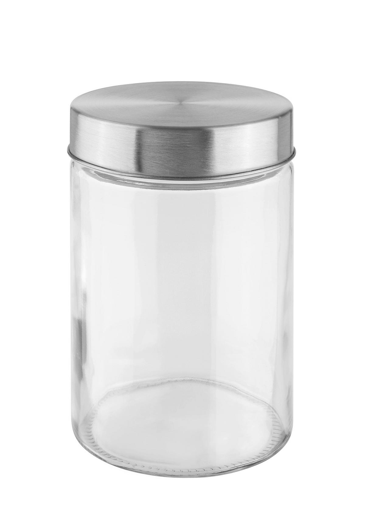 Dóza Magnus 1,15 l - čiré/barvy nerez oceli, Moderní, kov/sklo (11,5/17cm) - Mömax