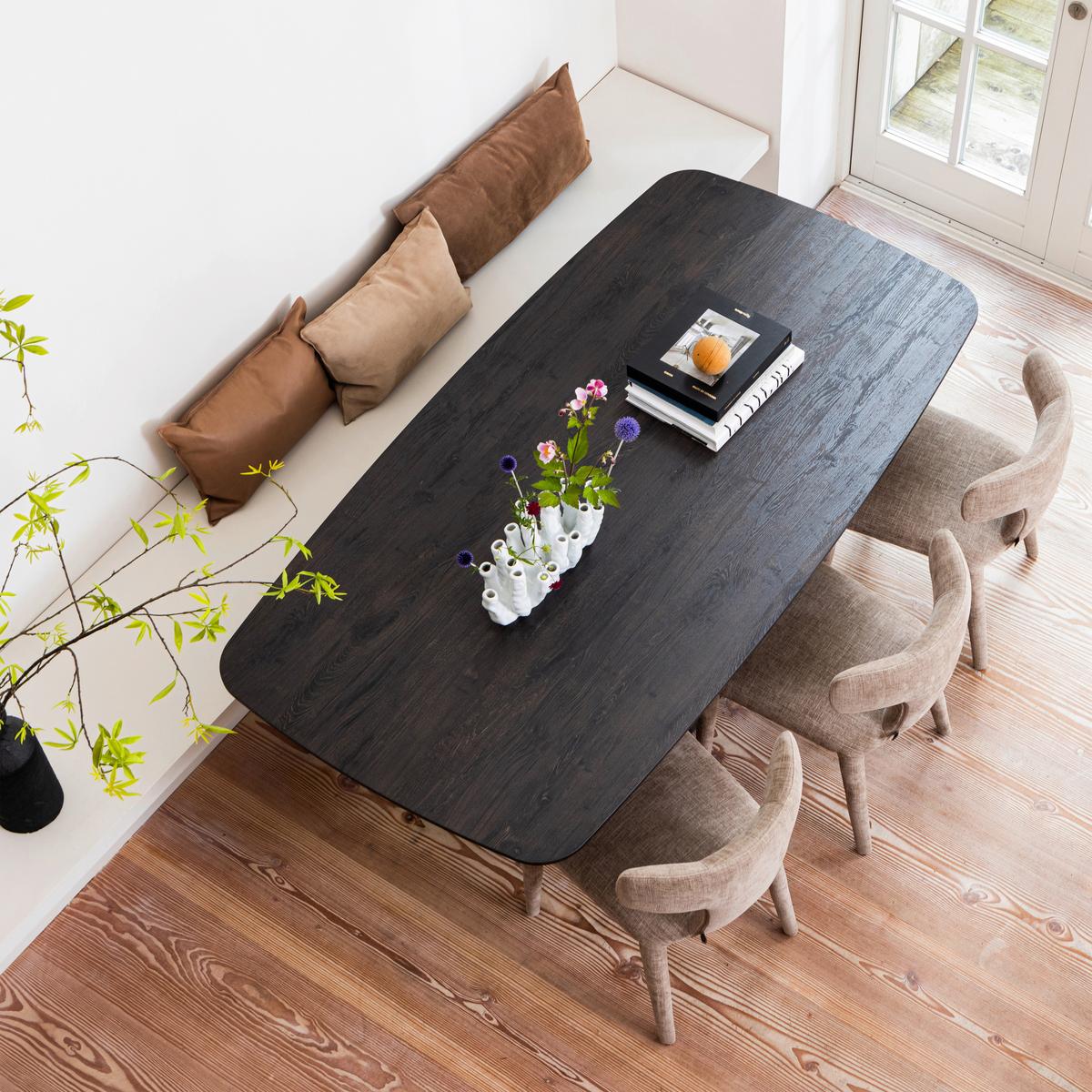 Esstisch Leah Dunkelbraun L: 200 cm - Dunkelbraun, Design, Holzwerkstoff (200/105/76cm) - Livetastic