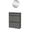 Garderobe Gw-Baldone 2-Teilig Graphitfarben B: 80 cm - Graphitfarben, Design, Glas/Holzwerkstoff (80/200/29cm) - MID.YOU