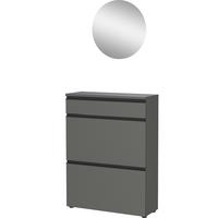 Garderobe Gw-Baldone 2-Teilig Graphitfarben B: 80 cm - Graphitfarben, Design, Glas/Holzwerkstoff (80/200/29cm) - MID.YOU