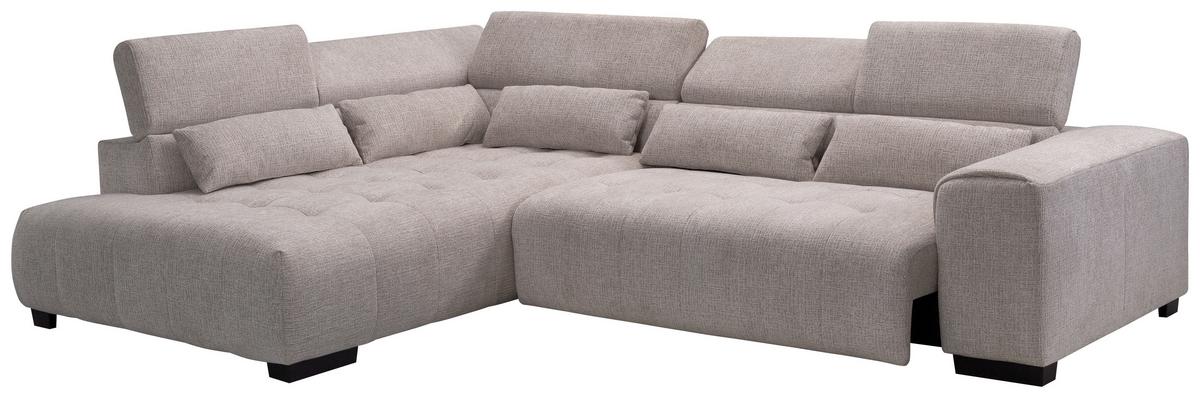 Ecksofa Matera Beige/Naturfarben 226x311 cm - Beige/Schwarz, Trend, Holz/Holzwerkstoff (226/311cm)