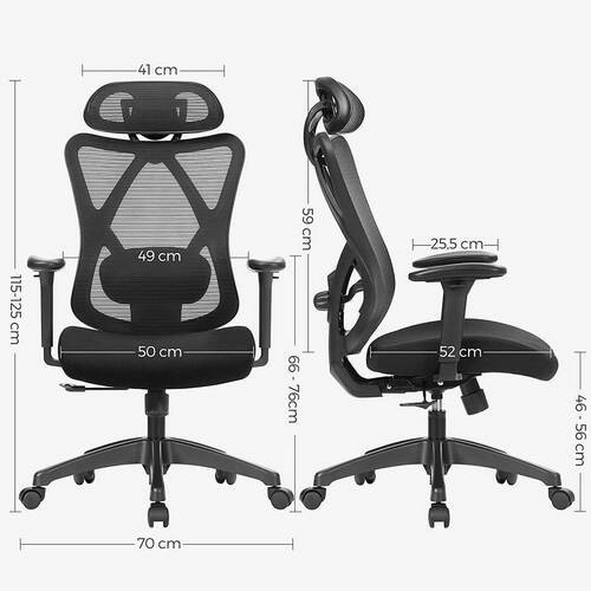 Bürostuhl mit Kopfstütze Schwarz, Bis 120 Kg - Schwarz, Basics, Kunststoff/Metall (68/114-123,5/66cm) - Boxxx