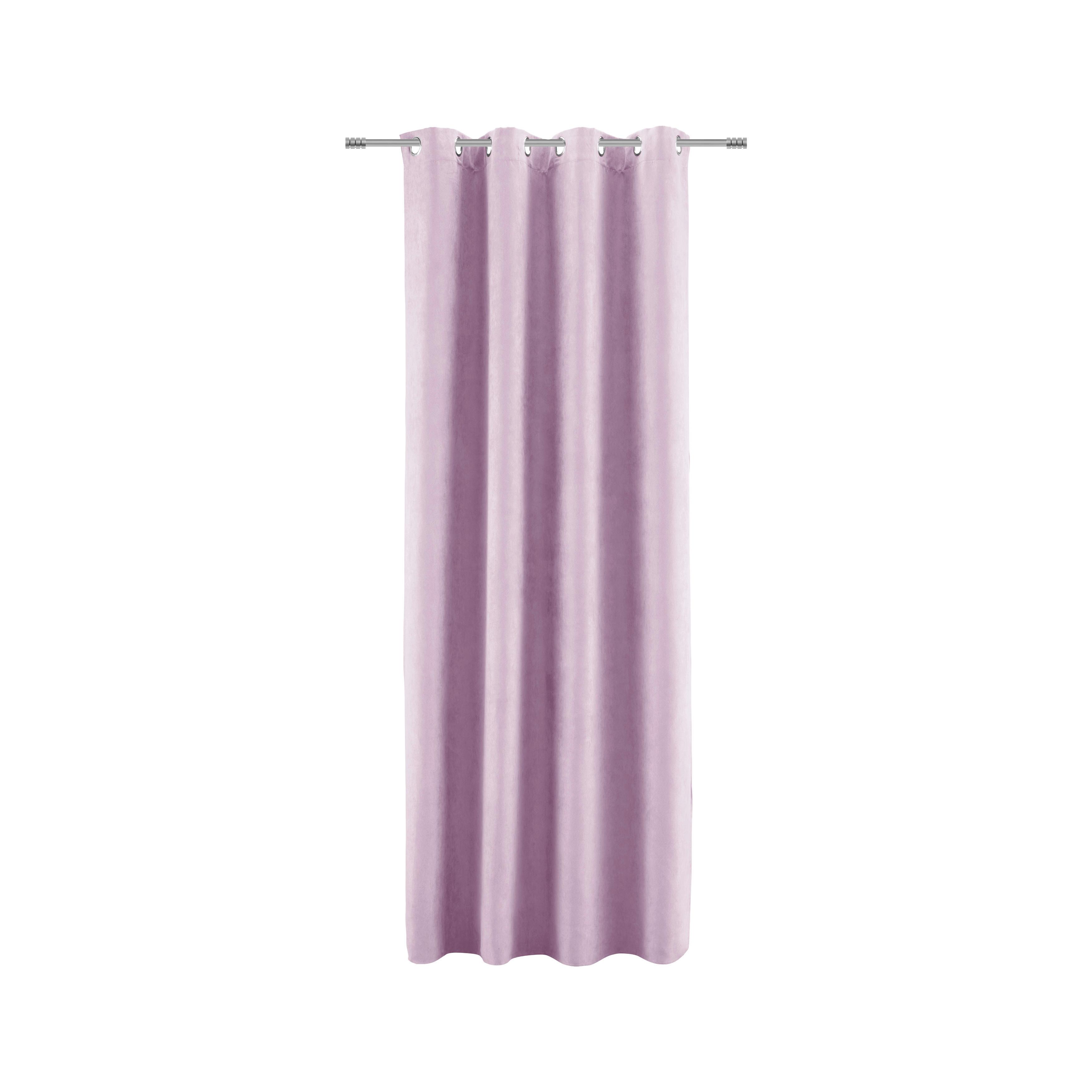 ZÁVĚS S OČKY Velours, 140/245cm, orgovánová - šeříková, Konvenční, textil (140/245cm) - Modern Living