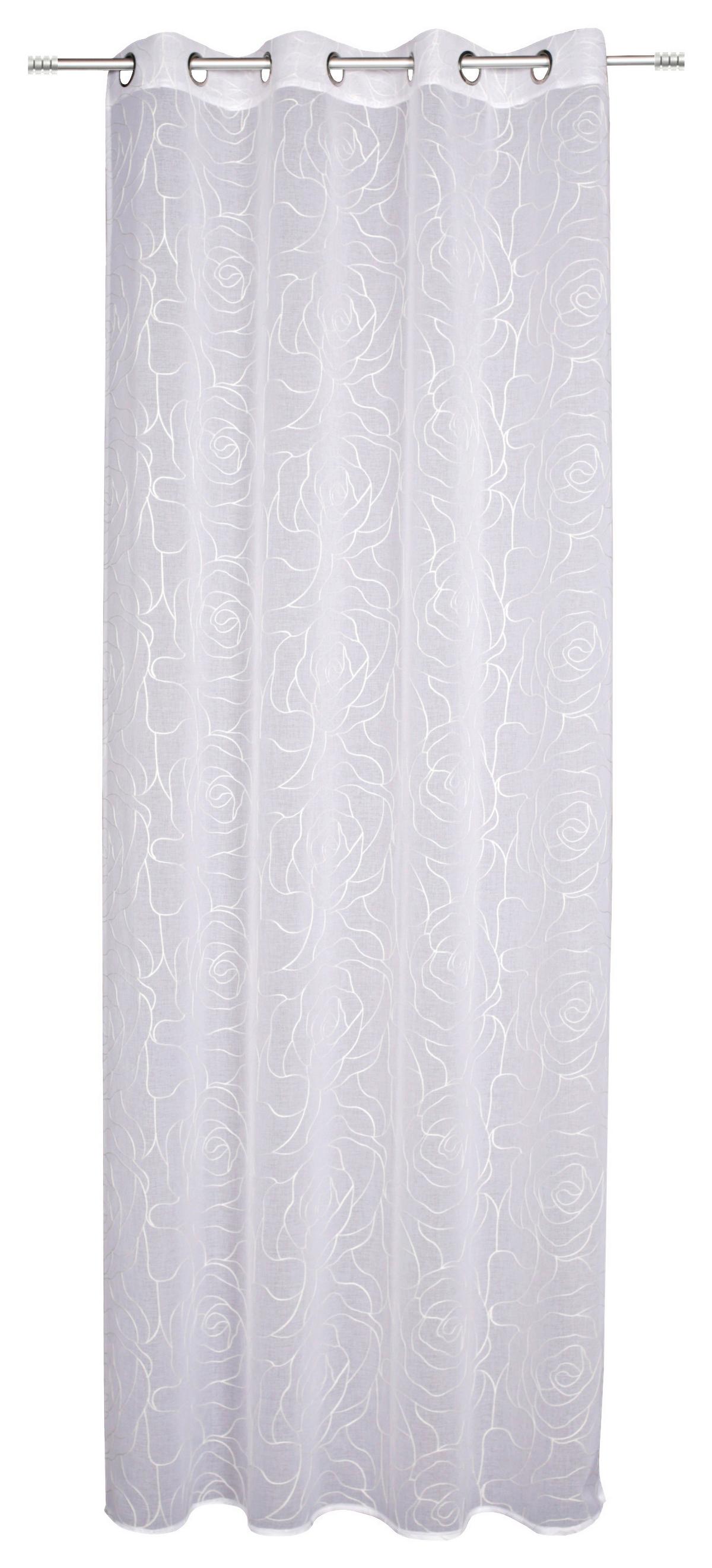 Vorhang Mit Ösen Laurena 140x245 cm Weiß - Weiß, MODERN, Textil (140/245cm) - Luca Bessoni