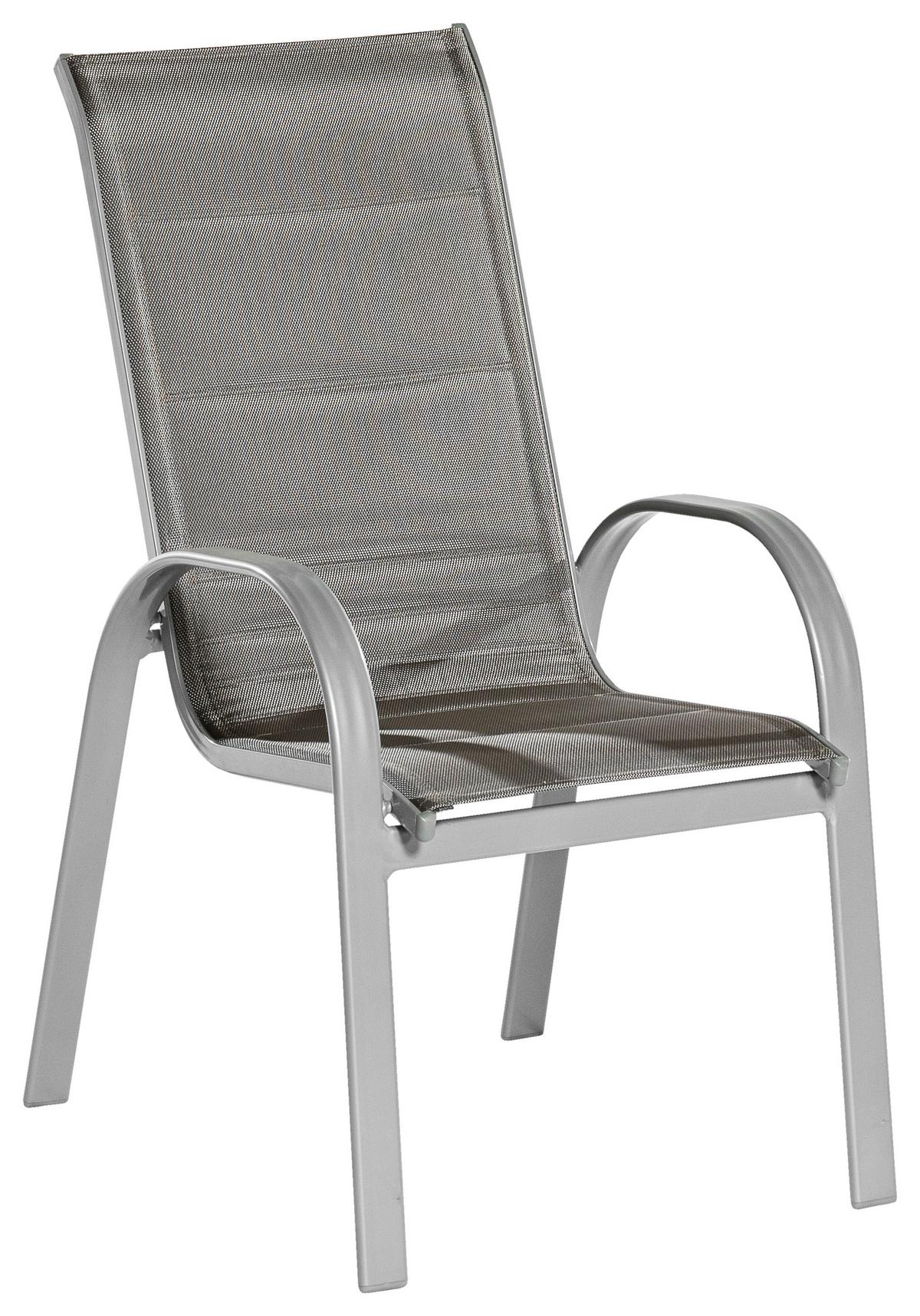 Gartengarnitur 5-Tlg Di Lusso aus Aluminium - Silberfarben/Braun, MODERN, Textil/Metall - Gardenson