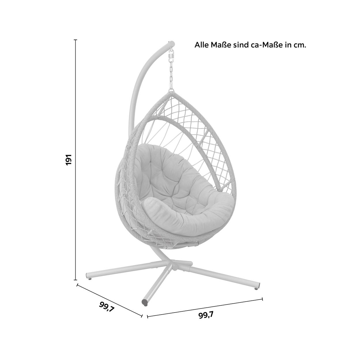 ZÁVESNÉ KRESLO LIME - svetložltá/béžová, Modern, kov/textil (99/191/120cm) - Mömax