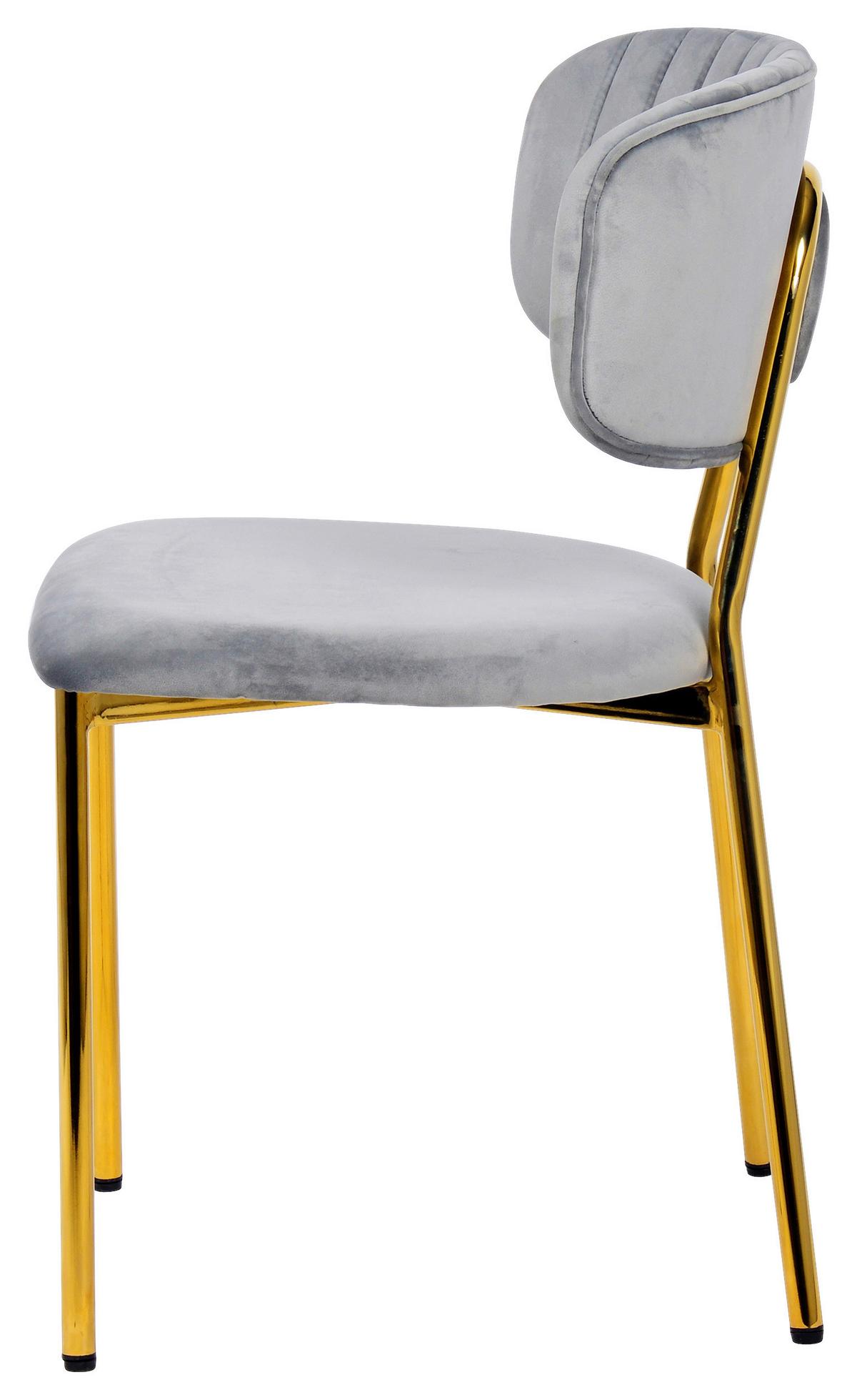 SADA STOLIČIEK GISELLE 125 - sivá/zlatá, Design, kov/plast (47/80/51cm) - Kayoom