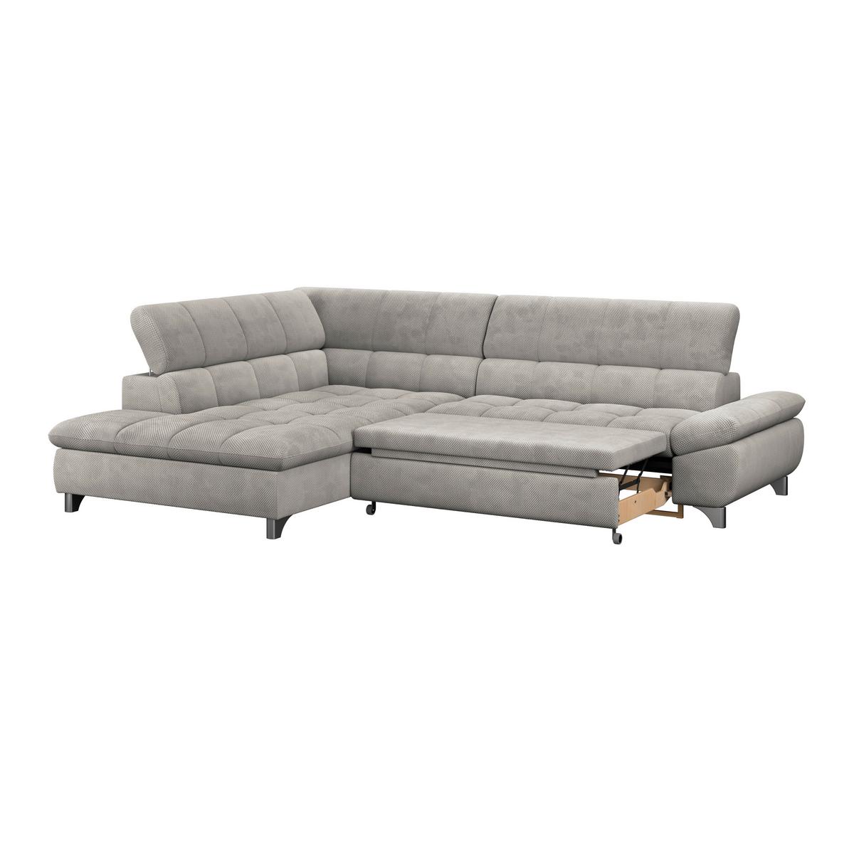 Ecksofa Gemini Naturfarben, B: 234cm - Chromfarben/Beige, KONVENTIONELL, Textil (234/312cm)